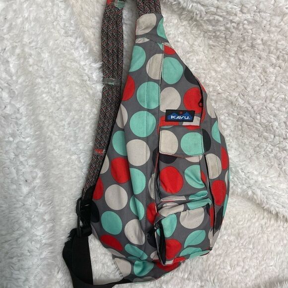 Kavu rope sling back/crossbody multi color canvas bag. - Picture 1 of 11